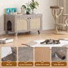 Lirago,Gray Flip-Top Hidden Cat Litter Box Cabinet with Rattan Doors - Modern & Functional Pet Furniture - 3 of 4