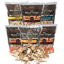 Set of 8 Pints of Extra Fine Cut Sawdust Smoker Chips Camerons Wood Smoking Chips Value Gift Set 2 Oak, 2 Cherry, 2 Hickory, 2 Alder 