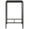 vidaXL Patio Bar Table Brown 27.6"x27.6"x43.3" Poly Rattan and Glass - 3 of 4