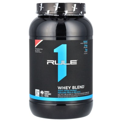Rule One Proteins Whey Blend, Protein Powder Drink Mix, Strawberries & Creme, 1.96 lb (891 g)