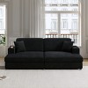 86 Inch Loveseat Sectional Sofa Bed,Corduroy Sleeper Sofa with Two USB Ports,Two Cup Holders and Two Throw Pillows-Maison Boucle - 2 of 4