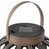 Alpine Corporation 12" Solar Brown Cylindrical Plastic LED Indoor Outdoor Decorative Lantern Off-White - 3 of 4
