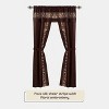 Kate Aurora Complete 5 Pc Window in a Bag Embroidered Floral Country Flax Sheer Curtain & Valance Set - 2 of 3