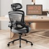 FONTOI Task and Office Chairs, Office Chair with Flip-up Armrests and Adjustable Lumbar Support for Home Office, Gray, 28.7"*50.3"*28.7" - 3 of 4