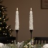 Northlight LED Flickering Flameless Wax Tapered Christmas Tree Candles - 9.75" - White - Set of 2 - 3 of 4