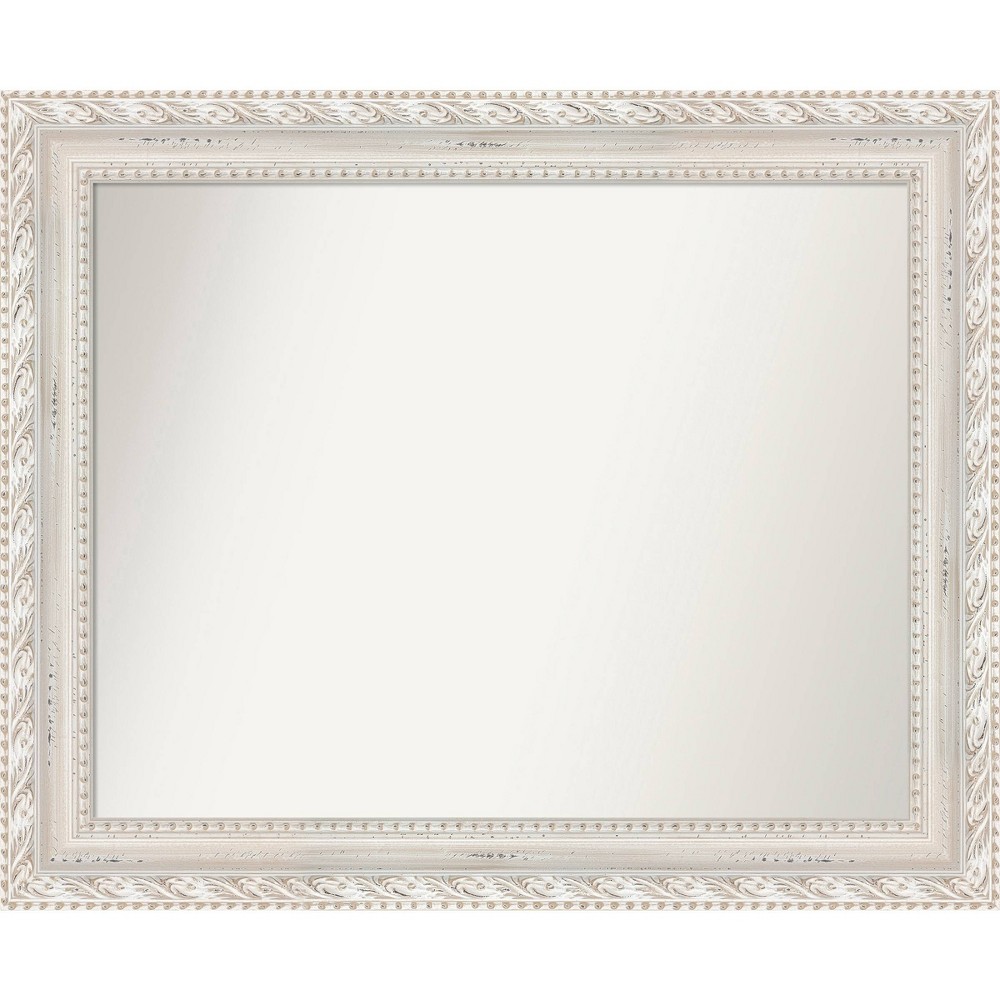 Photos - Wardrobe 34"x28" Non-Beveled Opera Wood Bathroom Wall Mirror Off-White - Amanti Art: Modern Style, Rectangle, Wall Mounted, Wood Fram