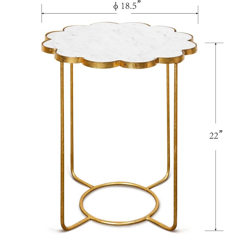 Ophelia White Marble Top Side Accent Table Gold - StyleCraft, 6 of 8