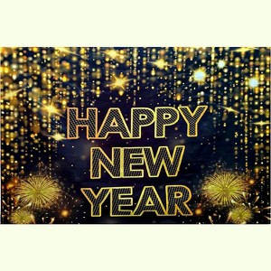 4E's Novelty Happy New Year Banner 2025, 72x44" Fabric Backdrop Parties, Home Decor, Photography, and NYE Celebrations - 1 of 4