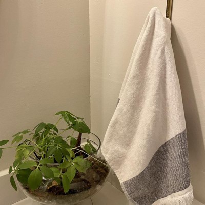 Multistripe Bath Towel Sour Cream/Gray - Hearth & Hand™ with Magnolia