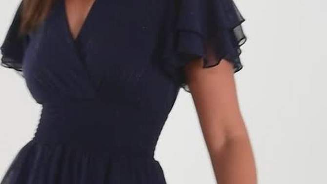 QUIZ Women's Chiffon Wrap Tiered Maxi Dress, 2 of 7, play video