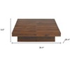 HomeRoots 39" Walnut Wood Square Block Coffee Table With Storage - 3 of 4