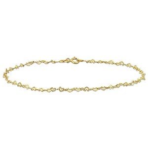 EVERLY JEWELRY | 14K Yellow Gold 2mm Heart Link Bracelet, 7.5 inch - 1 of 4