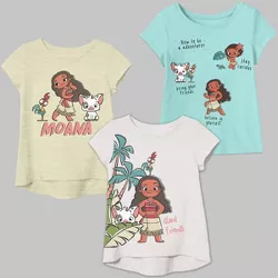 Toddler Girls' 3pk Moana T-Shirt