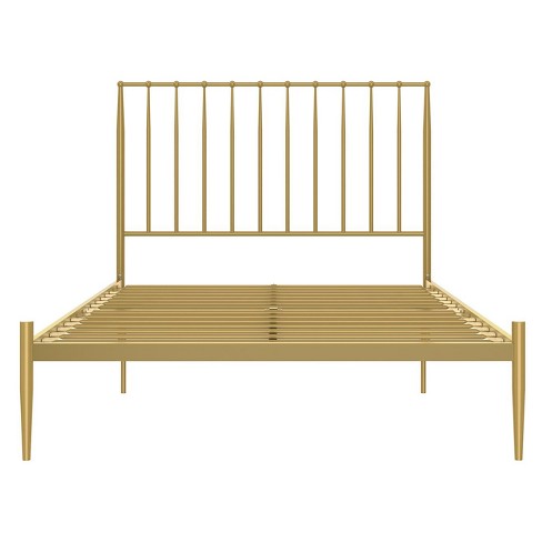 Full Giulia Modern Metal Bed Gold, Gold Bed Frame Queen