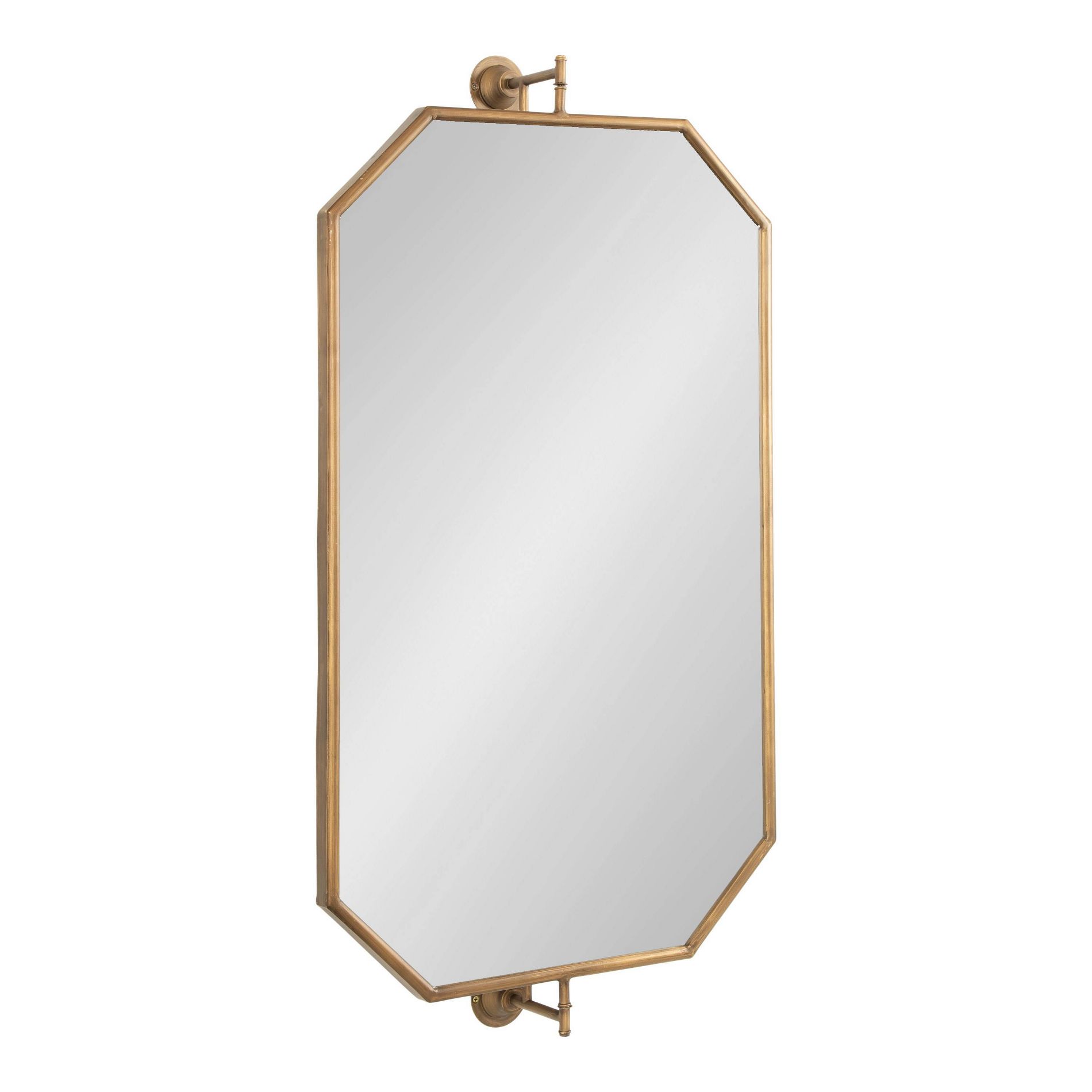Kate & Laurel All Things Decor 24"X47" Darbridge Octagon Pivot Mirror Gold