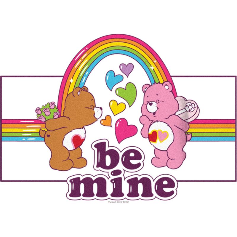 Boy's Care Bears Valentine's Day Tenderheart Bear and Love-a-Lot Bear Be Mine Rainbow T-Shirt, 2 of 5