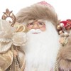 Season's Designs 18" Red and Gold Elegant Standing Santa Figurine with Ribbon Staff Christmas Decor for Indoor Use, Perfect for Mantel and Tabletop - 2 of 4