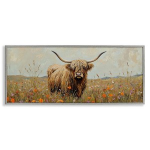 Stupell Industries Longhorn And Wildflowers Framed Giclee Art - 1 of 4