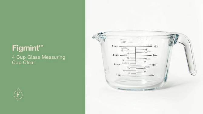 4 Cup Glass Measuring Cup Clear - Figmint&#8482;, 2 of 8, play video