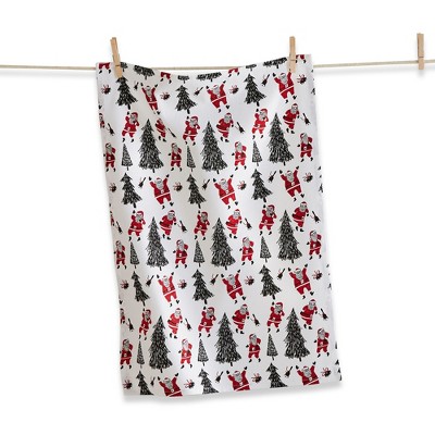 tag Santa & Trees Cracker Dishtowel