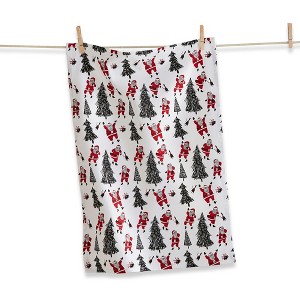 tag Santa & Trees Cracker Dishtowel - 1 of 3