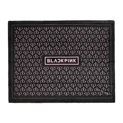 Blackpink All-Over Print Logo Black Double-Sided Fleece Throw Blanket