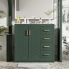 36" Bathroom Vanity with Sink, Modern Bathroom Storage Cabinet with Ceramic Sink & Countertop, Bathroom Cabinet with 3 Drawers & 2 Doors, Wood Frame - 3 of 4