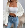 Coolmee Women's Cropped Cardigan Sweaters Long Sleeve Bolero Shrug Open Front Cardigans Beige S - 2 of 4