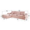 104" Cloud Corduroy Upholstered Modular L-Shaped Sectional Sofa with Chaise, Deep Seats, No Assembly - 4 of 4