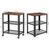 VASAGLE Serving Cart, 3-Tier Bar Cart on Wheels with Storage and Steel Frame, Rustic Brown, 15.7 x 23.6 x 30.6 Inches - 3 of 4