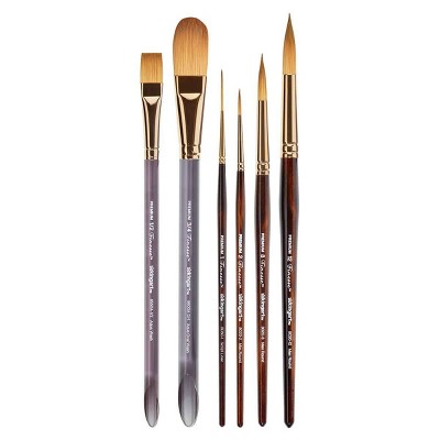 Kingart 6ct Finesse Brush Set - Short handle
