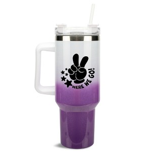 100 North Here We Go! Stars Cart Racer Video Game Wrap-Around 40 Oz. Stainless Steel Water Bottle Coffee Mug, Spill & Leak Resistant, Travel Tumbler - 1 of 4