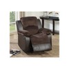 Bonded Leather and Padded Suede Upholstered Glider Rocker Recliner Motion Chair with Cushion Seat, Extra Padding, Pine Wood Frame - 3 of 4