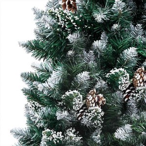 vidaXL Christmas Tree Green and white PVC, steel, plastic 70.9 in - 1 of 4