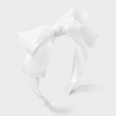 Girls' Chiffon Bow Headband - Cat & Jack™ White