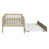 PAGED Twin Size Daybed Modern Simple Wooden Bed Frame with Trundle, Guardrail and Opening for Bedroom, Living - 4 of 4