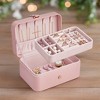 Travel Jewelry Case, Portable 2-Layer Jewelry Box Versatile Earring Storage - 4 of 4