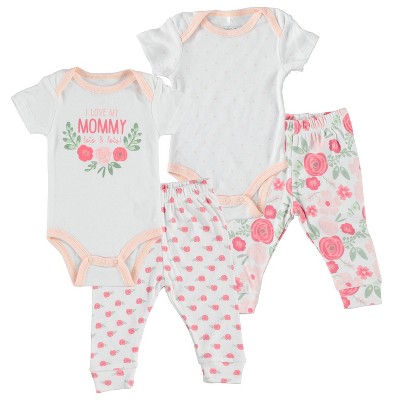 Bg Baby Gear Baby Girl Clothes Layette Set Footless Sleep And Play 4 ...