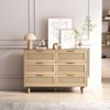 KWPZQEB Rattan Dresser for Bedroom, 6 Drawer Wood Boho Dresser Storage with Metal Handle, Chest of Drawers for Living Room, Hallway - 2 of 4