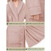 PAVILIA Women Plush Fleece Robe, Soft Textured Bathrobe, Lady Cozy Spa Long Robes, Fuzzy Satin Waffle Trim - 4 of 4