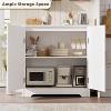 31.5'' Sideboard Buffet Cabinet with 2/4 Rattan Doors, Modern TV Console Accent Coffee Bar Table Cabinet, for Living Room, Kitchen, Hallway, Dining - 4 of 4