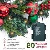 GAOMON 6ft Christmas Garland with Lights, Prelit Outdoor Christmas Garland with 20 LED Lights Red Green Ball Ornaments Pinecones - 4 of 4