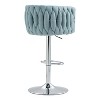 Lyngins Swivel Round Bar Stools Set of 2 with Woven Back,Adjustable Height Kitchen Chairs,Silver Chromed Counter Stools for Kitchen Island - 4 of 4