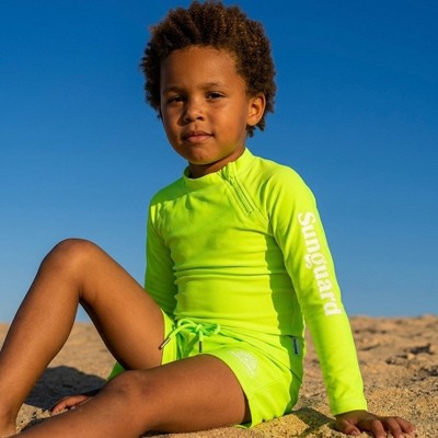 Sunguard Swim Ray Kids Neon UPF 50+ Swim Short | Sunguard Swim Safety Green 4-5Y — фото 5