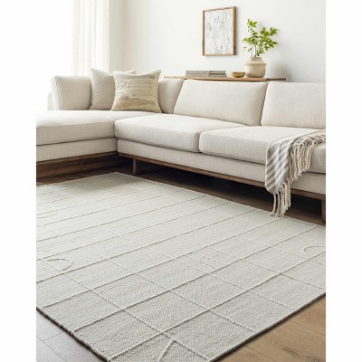 Hauteloom Tieve Off White Checkered Area Rug
