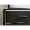 Vynxaria 1x Nightstand Solid wood Warm Gray Sleek Modern Lines Chrome Trim Insert Contemporary Bedroom Furniture - 4 of 4
