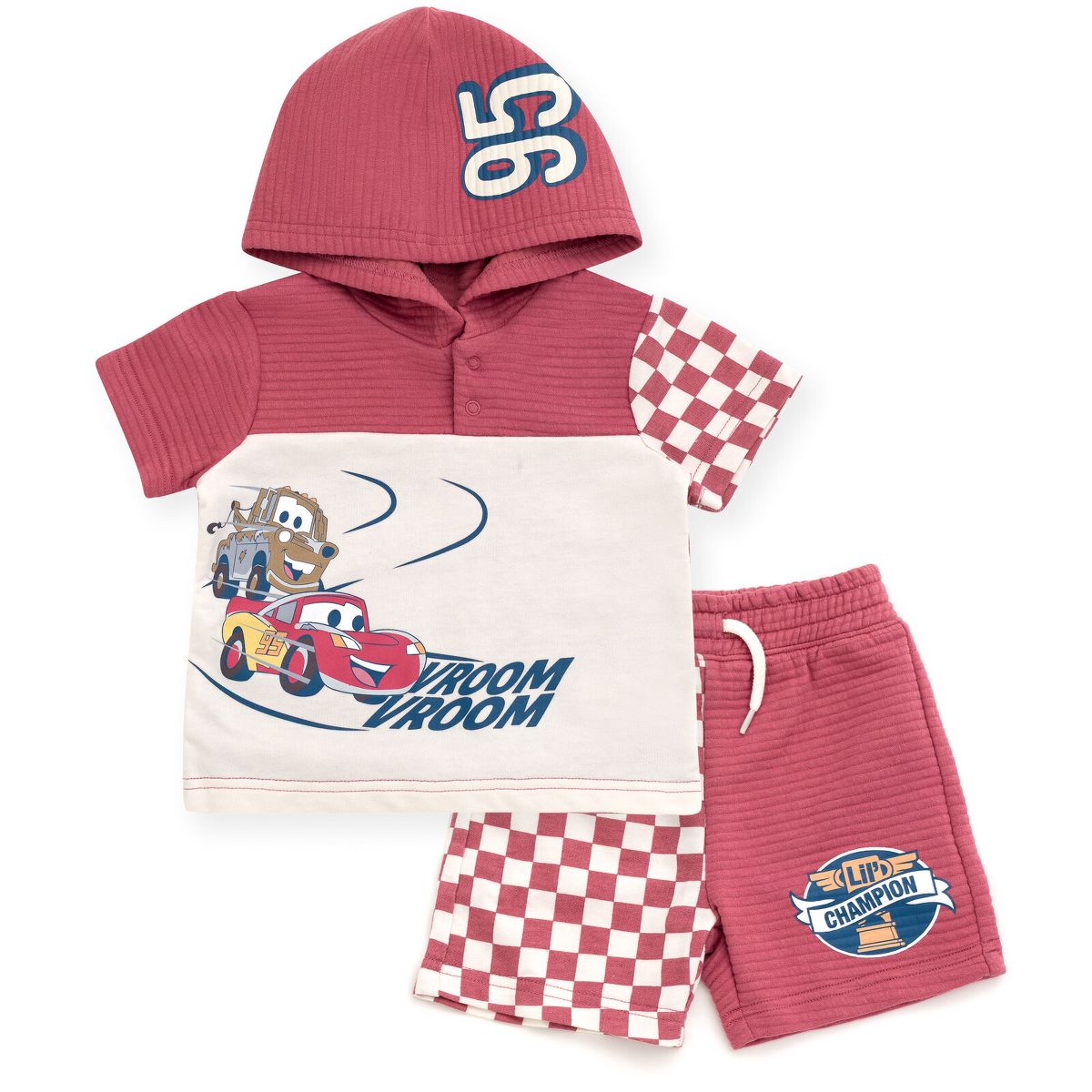 Disney Toddler Boys' French Terry Hooded Tee and Shorts Set