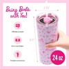 Barbie x Dragon Glassware 24 oz Vacuum Insulated Tumbler with Lid and Straws Love Out Loud - 2 of 4