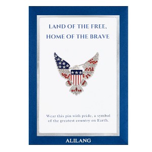 Anna-Kaci Bald Eagle American Flag Shield Brooch Pin with Patriotic Gift Card & Envelope - 1 of 4