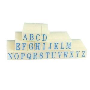 Unique Bargains Plastic Detachable Green Rubber 26-Letters English Alphabet Stamp Set - 1 of 4